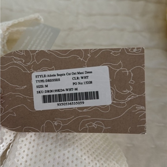 Meshki Adoria Sequin Cut Out Maxi Dress - White (Size Medium) - Picture 4 of 4